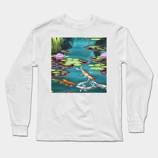 Pretty Koi Pond Long Sleeve T-Shirt by BlakCircleGirl